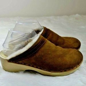 SVEN Original Clogs Shearling Wood Swedish Clogs